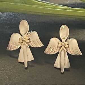 Southern Sterling Silver 2-tone Angel Earrings